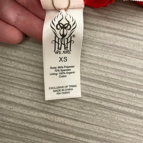 NWT We Are HAH Don't Be Square Long Sleeve Bodysuit Red Size XS - Picture 14 of 15